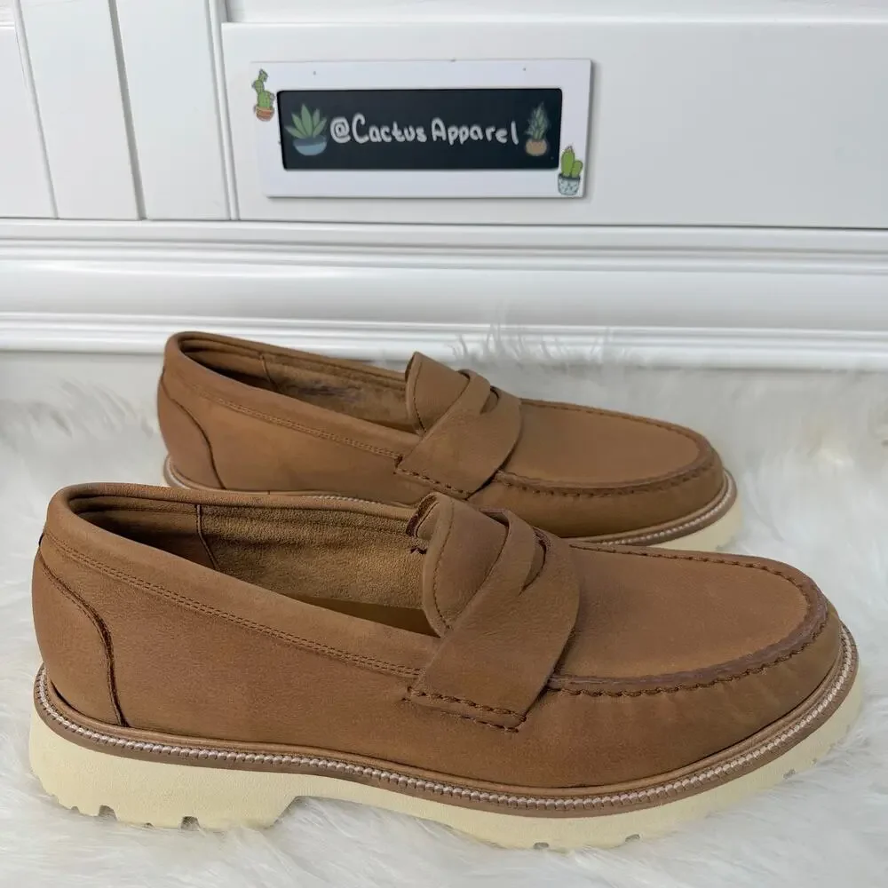 New Cole Haan Mens American Classics Cuoio Brown Leather Penny Loafers Size 8.5